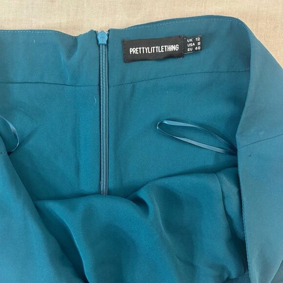 Prettylittething Strapless contrast snap front wide leg jumpsuit size 8 - Picture 10 of 12